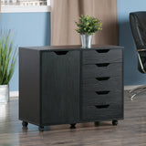 Winsome Wood Halifax 5-Drawer Mobile Side Cabinet, Black 20630-WINSOMEWOOD