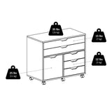 Winsome Wood Halifax 3 Section Mobile Storage Cabinet, Black 20633-WINSOMEWOOD