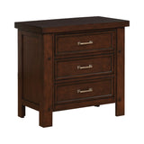 Barstow Traditional 3-drawer Rectangular Nightstand Pinot Noir