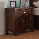 Barstow Traditional 3-drawer Rectangular Nightstand Pinot Noir