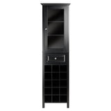 Winsome Wood Burgundy Wine Display Tower, Black 20667-WINSOMEWOOD