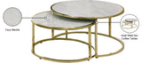 Massimo Faux Marble / Steel Contemporary Gold Coffee table - 43" W x 30.5" D x 16.5" H