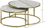 Massimo Faux Marble / Steel Contemporary Gold Coffee table - 43" W x 30.5" D x 16.5" H