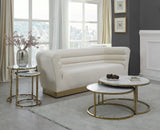 Massimo Faux Marble / Steel Contemporary Gold Coffee table - 43" W x 30.5" D x 16.5" H