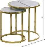 Massimo Faux Marble / Steel Contemporary Gold End Table - 20" W x 20" D x 22" H