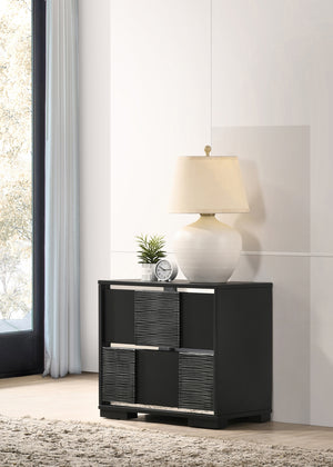 Blacktoft Contemporary 2-drawer Nightstand Black