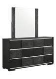 Blacktoft Contemporary Rectangle Dresser Mirror Black