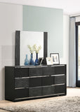 Blacktoft Contemporary Rectangle Dresser Mirror Black