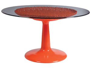 Signature Designs Seascape Orange Dining Table With Glass Top