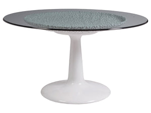 Signature Designs Seascape White Dining Table With Glass Top