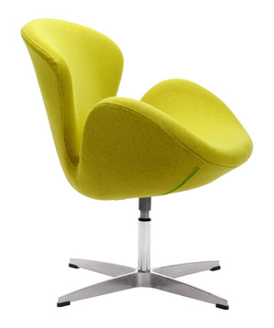 Zuo Modern Pori 100% Polyester, Steel Modern Commercial Grade Occasional Chair Green, Silver 100% Polyester, Steel