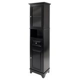 Alps Tall Cabinet with Glass Door, Black