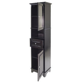 Winsome Wood Alps Tall Cabinet with Glass Door, Black 20871-WINSOMEWOOD