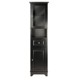 Winsome Wood Alps Tall Cabinet with Glass Door, Black 20871-WINSOMEWOOD