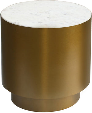 Presley Marble / Metal Contemporary  End Table - 20" W x 20" D x 20" H