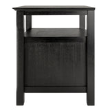 Winsome Wood Timber Nightstand with Door, Black 20920-WINSOMEWOOD
