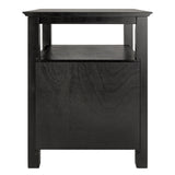 Winsome Wood Timber Nightstand with Door, Black 20920-WINSOMEWOOD