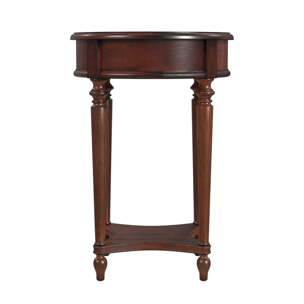 Butler Specialty Jules 1-Drawer Round End Table XRT Cherry Wood solids, wood products, cherry veneers 2096024-BUTLER