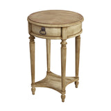 Butler Specialty Jules 1 Drawer Round End Table with Storage XRT Antique Beige Wood solids, wood products, cherry veneers 2096424-BUTLER