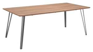 Zuo Modern Perpignan MDF, Steel Modern Commercial Grade Dining Table Brown, Gray MDF, Steel