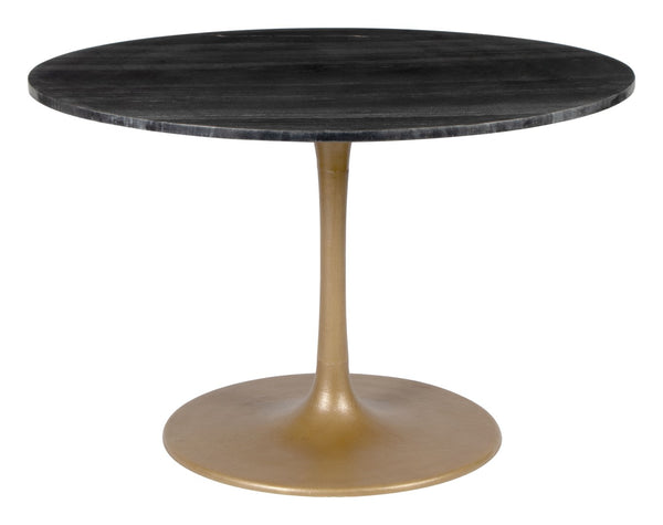 Zuo Modern Taj Marble, MDF, Iron, Aluminum Modern Commercial Grade Dining Table Black, Gold Marble, MDF, Iron, Aluminum