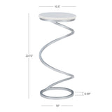 Rian Spiral Drink Table White Marble