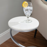 Rian Spiral Drink Table White Marble