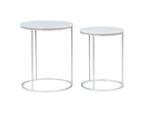 Fonner Nesting Tables White Marble