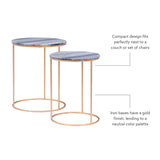 Fonner Nesting Tables Grey Marble