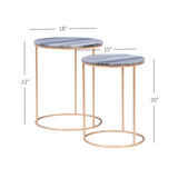 Fonner Nesting Tables Grey Marble