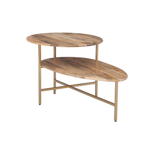 Tavin Two Tiered Coffee Table Natural Gold