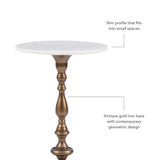 Keagan Side Table Gold With Marble