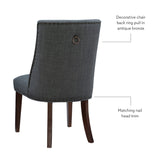 Adler Dining Chair Espresso Grey Set Of Two 