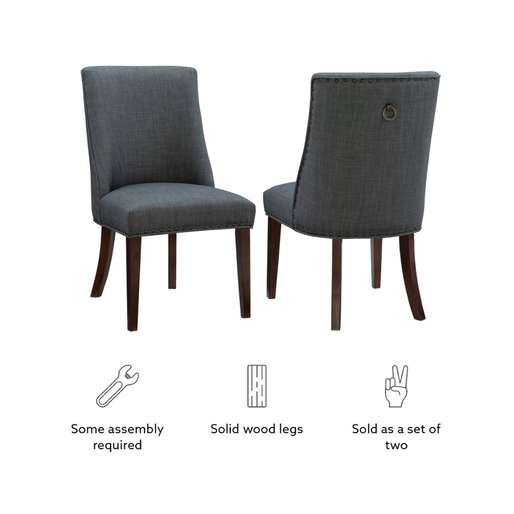 Adler Dining Chair Espresso Grey Set Of Two 