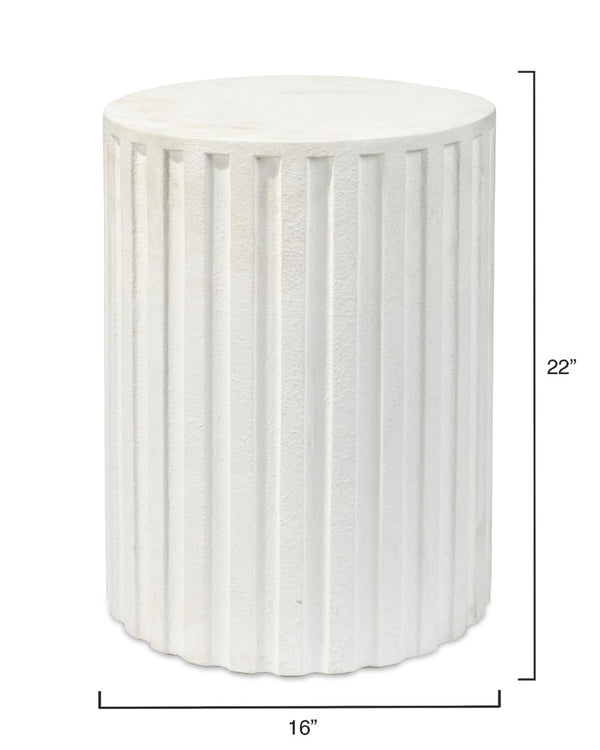Jamie Young Co. Fluted Column Side Table 20FLUT-STWH