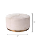 Jamie Young Co. Thackeray Round Pouf 20THAC-LGWH