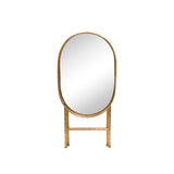 Sagebrook Home Glam Oval Gold Metal Accent Table, Mirror Top 12283-03 Gold Metal