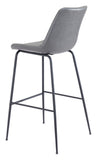 Zuo Modern Byron 100% Polyurethane, Plywood, Steel Modern Commercial Grade Barstool Gray, Black 100% Polyurethane, Plywood, Steel