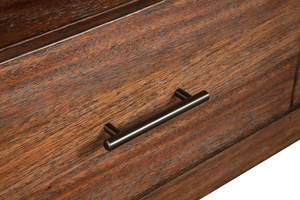 Trinidad TV Console in Toffee - Stylish Mahogany with Dovetail Drawers & Open Shelves for Storage