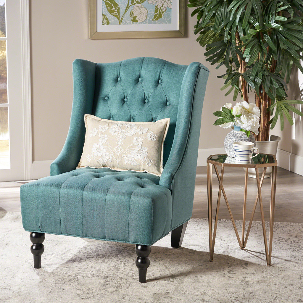 Toddman High-Back Fabric Club Chair Noble House