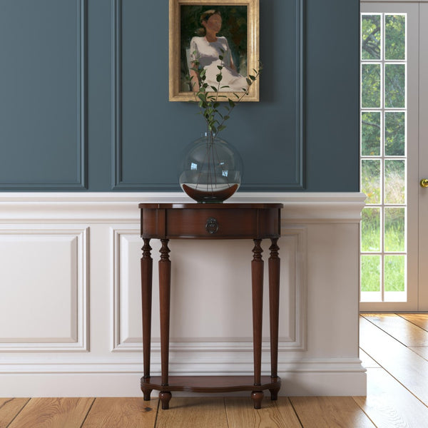 Butler Specialty Ashby Demilune Console Table with Storage XRT Antique Cherry Poplar wood Solids, Wood Products, Cherry Veneers 2101011-BUTLER