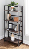 Dakota Industrial Bookcase in Black Metal and Wood by LumiSource