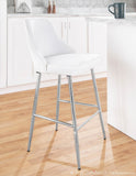Marcel Contemporary Counter Stool in Chrome and White Velvet by LumiSource - Set of 2