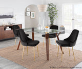 Marcel Contemporary Dining Chair with Gold Frame and Black Velvet Fabric by LumiSource - Set of 2