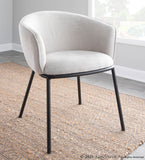 Ashland Contemporary Chair in Black Steel and Cream Fabric by LumiSource