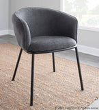 Ashland Contemporary Chair in Black Steel and Charcoal Fabric by LumiSource