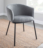 Ashland Contemporary Chair in Black Steel and Grey Fabric by LumiSource