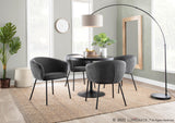 Ashland Contemporary Chair in Black Steel and Charcoal Fabric by LumiSource