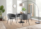 Ashland Contemporary Chair in Black Steel and Grey Fabric by LumiSource