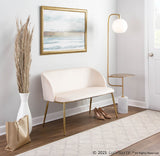 Fran Glam Bench in Gold Steel and Cream Velvet by LumiSource
